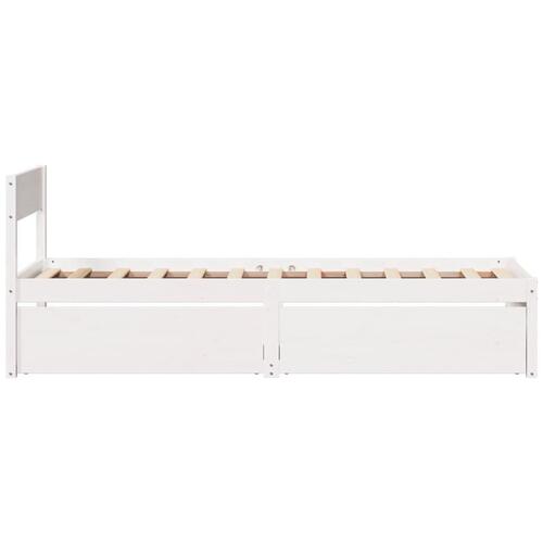 Sengeramme uden madras 100x200 cm massivt fyrretræ hvid