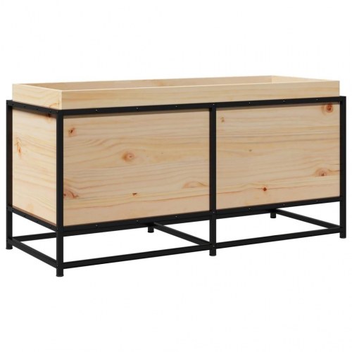 Plantekasse i massivt fyrretræ med stålstel - 100 × 40 × 50 cm