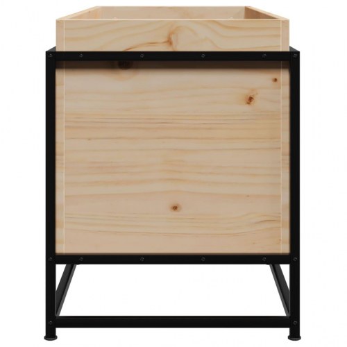 Plantekasse i massivt fyrretræ med stålstel - 100 × 40 × 50 cm