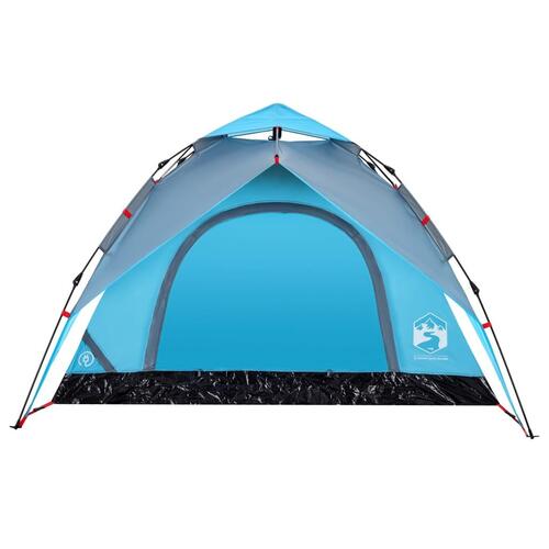 3-personers campingtelt kuppel quick-release blå