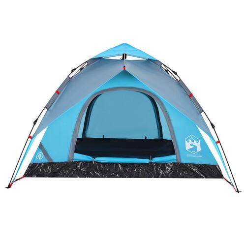 3-personers campingtelt kuppel quick-release blå