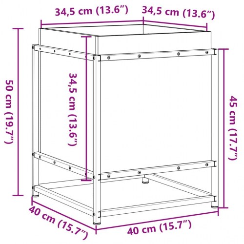 Plantekasse 40x40x50 cm massivt fyrretræ