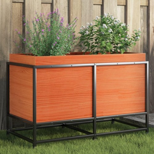 Plantekasse 80x40x50 cm massivt fyrretræ gyldenbrun