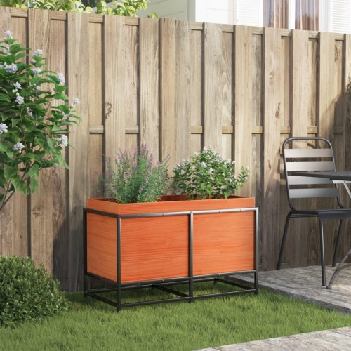 Plantekasse 80x40x50 cm massivt fyrretræ gyldenbrun
