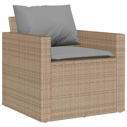 Sofasæt til haven 6 dele med hynder polyrattan beige
