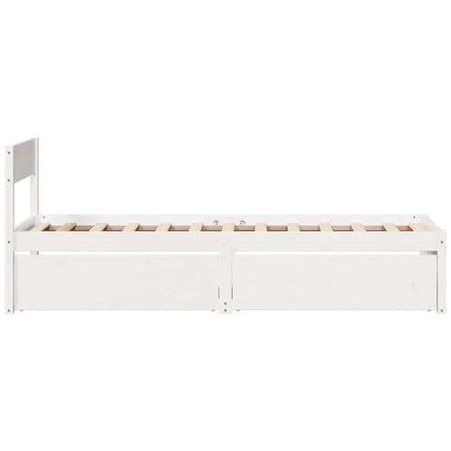 Sengeramme uden madras 75x190 cm massivt fyrretræ hvid