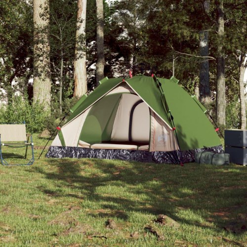 Campingtelt til 3 personer kuppel med quick-release - grøn