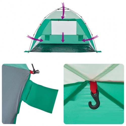 2-personers campingtelt vandafvisende quick-release grøn