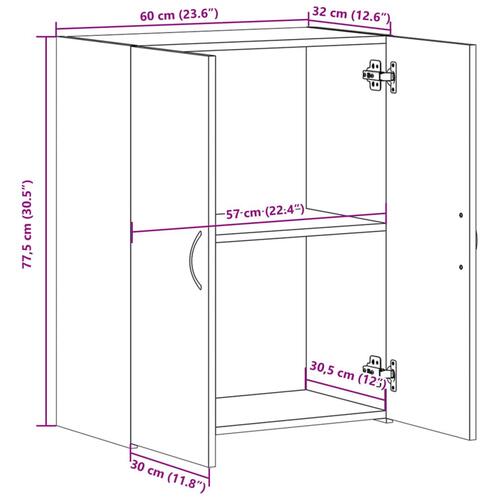 Arkivskab 60x32x77,5 cm konstrueret træ sort
