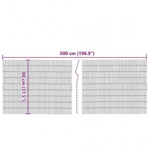 Havehegn 500x80 cm siv