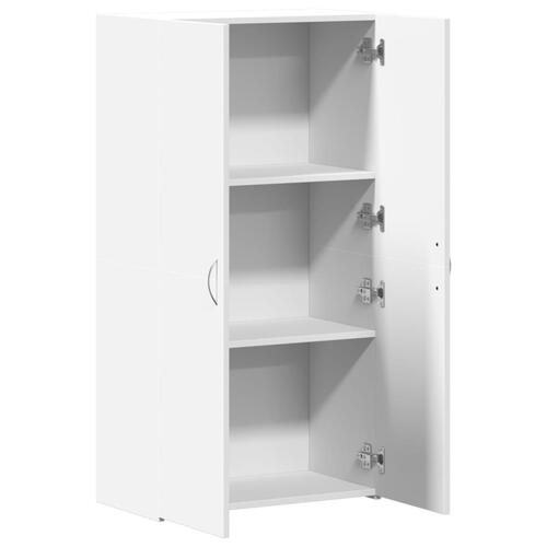 Arkivskab 60x32x115 cm konstrueret træ hvid