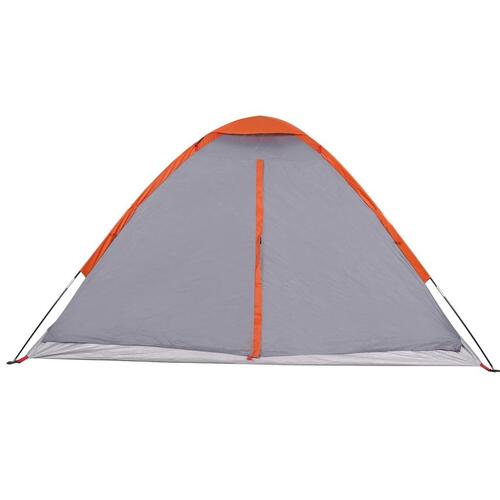 4-personers campingtelt vandafvisende grå og orange