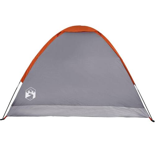 4-personers campingtelt vandafvisende grå og orange
