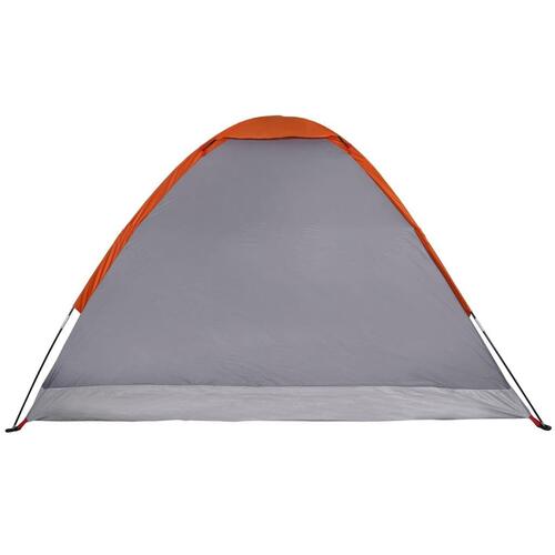 4-personers campingtelt vandafvisende grå og orange