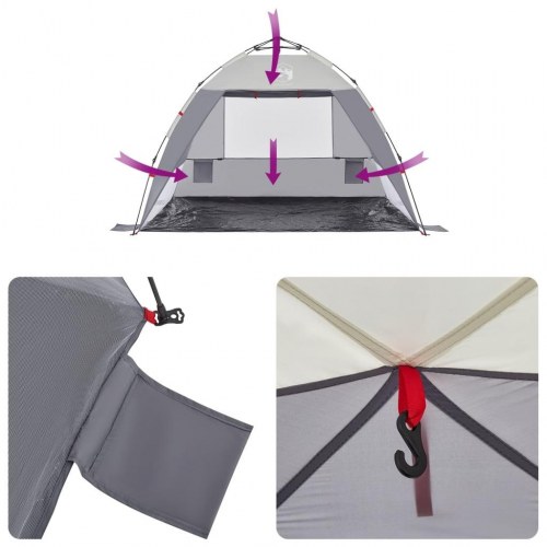 2-personers campingtelt vandafvisende quick-release grå