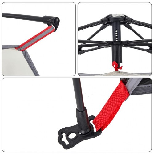 2-personers campingtelt vandafvisende quick-release grå