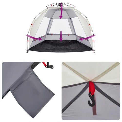 2-personers campingtelt vandafvisende quick-release grå