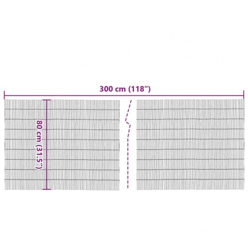 Havehegn i siv - 300×80 cm rulle, natur