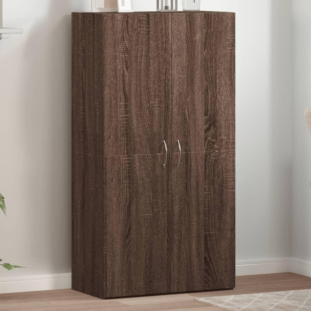 Arkivskab 60x32x115 cm konstrueret træ brun egetræsfarve