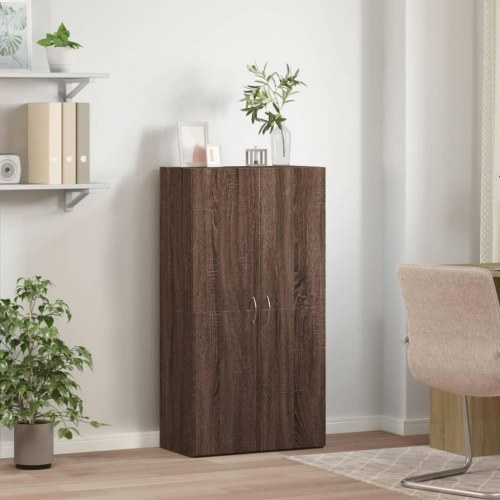 Arkivskab 60x32x115 cm konstrueret træ brun egetræsfarve