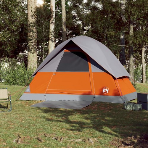 Campingtelt til 3 personer kuppel - grå og orange