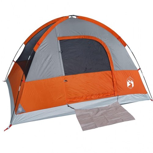 Campingtelt til 3 personer kuppel - grå og orange