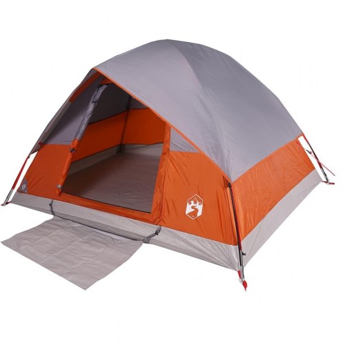 Campingtelt til 3 personer kuppel - grå og orange