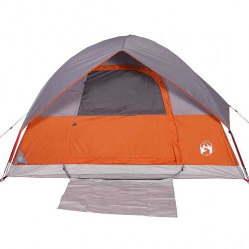 Campingtelt til 3 personer kuppel - grå og orange