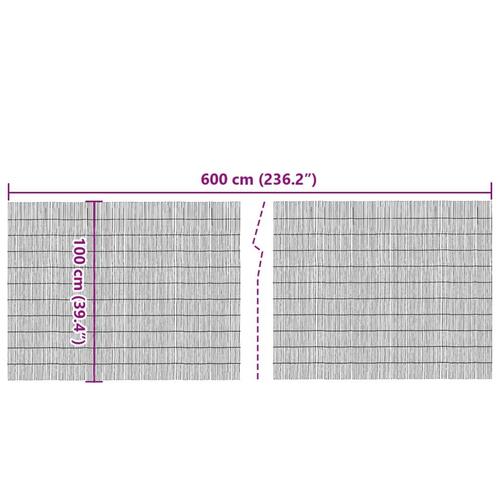 Havehegn 600x100 cm siv