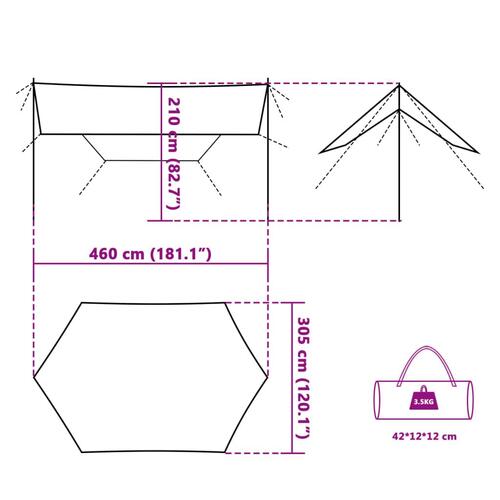 Tarp 460x305x210 cm vandafvisende orange