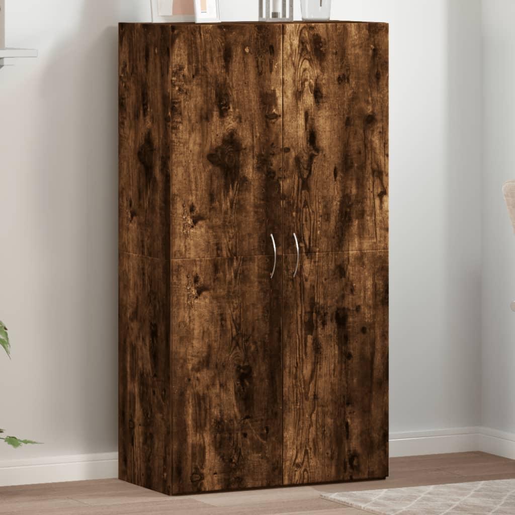 Arkivskab 60x32x115 cm konstrueret træ røget egetræsfarve