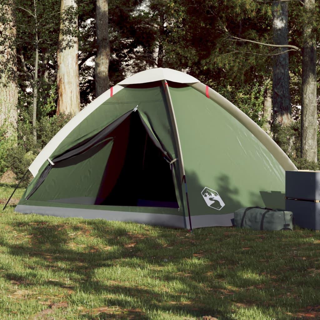 4-personers campingtelt vandafvisende kuppel grøn