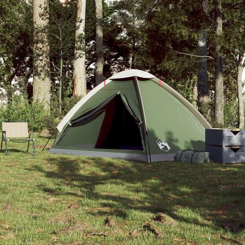 4-personers campingtelt vandafvisende kuppel grøn