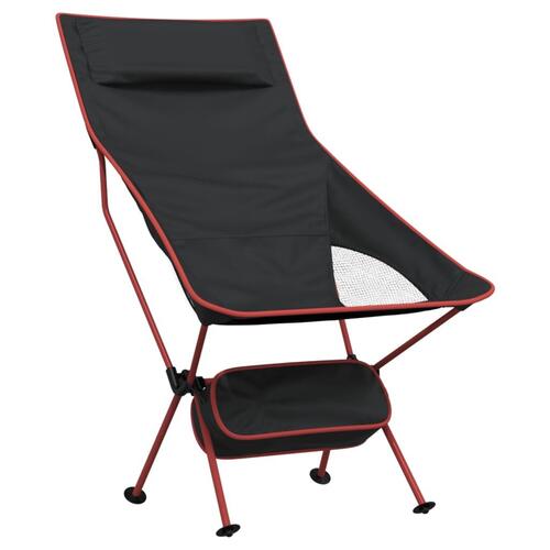 Campingstole 2 stk. foldbare oxfordstof og aluminium sort