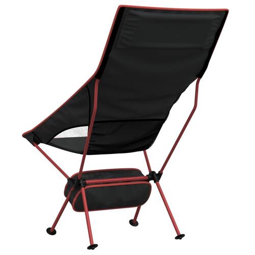Campingstole 2 stk. foldbare oxfordstof og aluminium sort