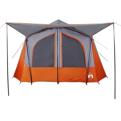 5-personers campingtelt vandafvisende grå og orange