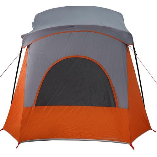 5-personers campingtelt vandafvisende grå og orange