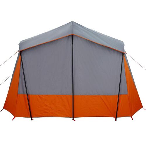 5-personers campingtelt vandafvisende grå og orange