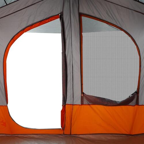 5-personers campingtelt vandafvisende grå og orange