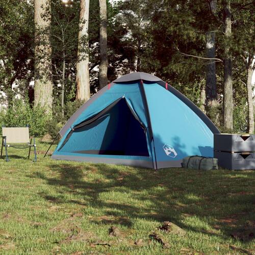 4-personers campingtelt vandafvisende blå