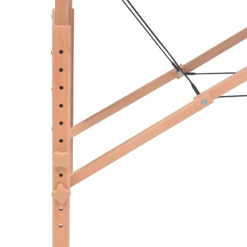 Foldbart massagebord med skammel 2 zoner 10 cm tyk hynde sort