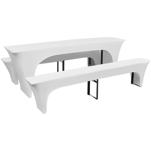 3 betræk til ølbord og bænke 220x70x80 cm stræk hvid