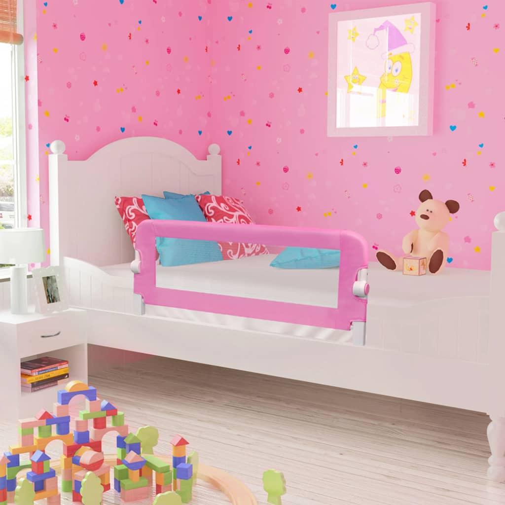 Sengegelænder til barneseng 120 x 42 cm polyester pink