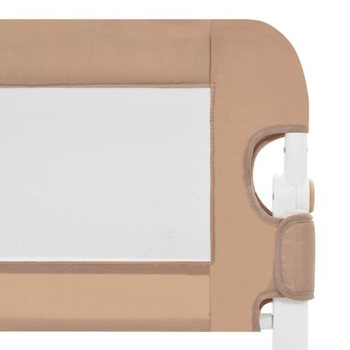 Sengegelænder til barneseng 120 x 42 cm polyester gråbrun