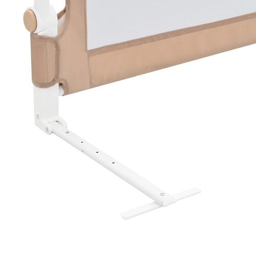 Sengegelænder til barneseng 180 x 42 cm polyester gråbrun