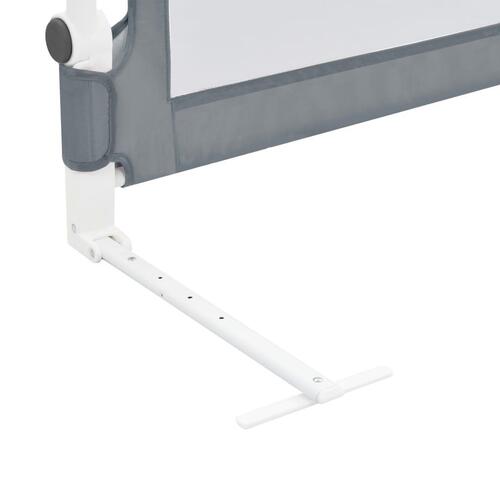 Sengegelænder til barneseng 120 x 42 cm polyester grå