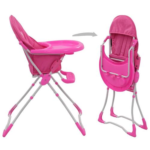 Højstol pink og hvid