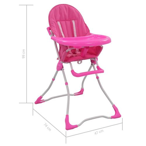 Højstol pink og hvid