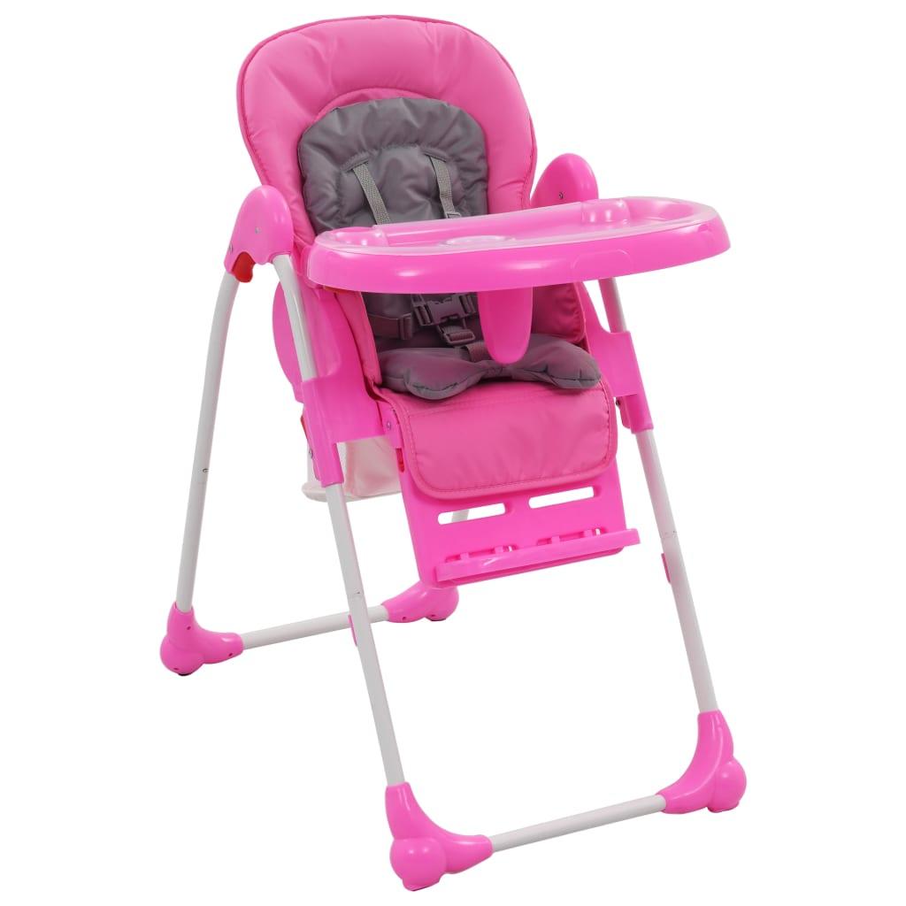 Højstol pink og grå