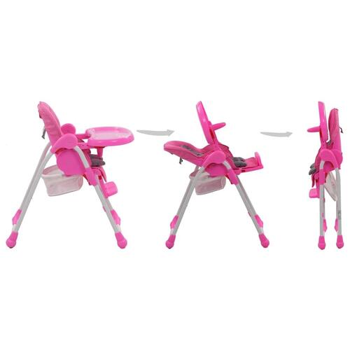 Højstol pink og grå